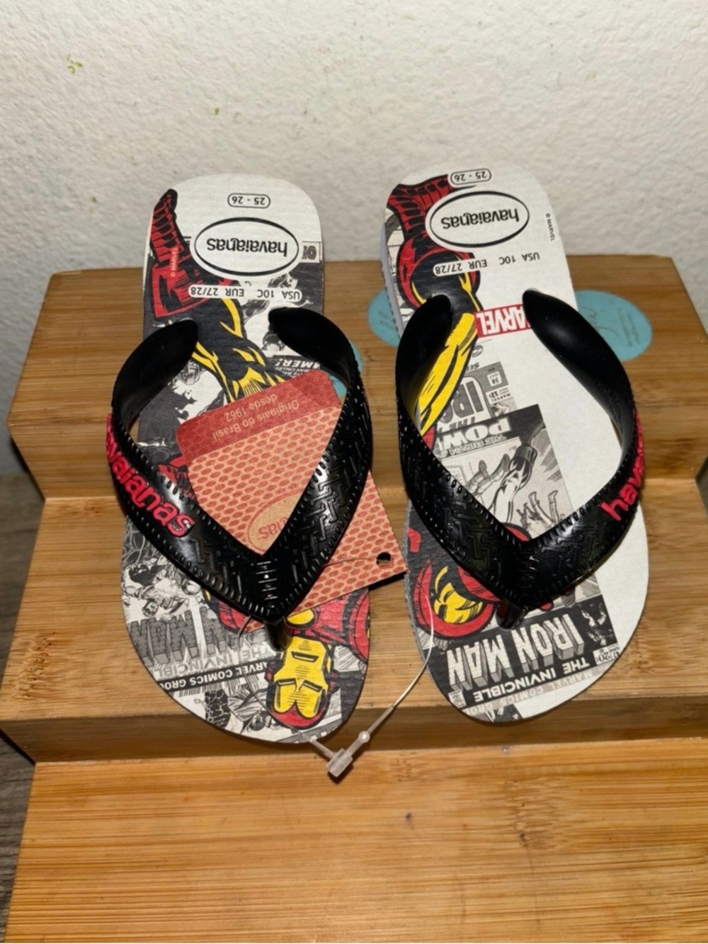 Havaianas Kids Marvel Iron Man Flip Flops - Black, Red & Yellow